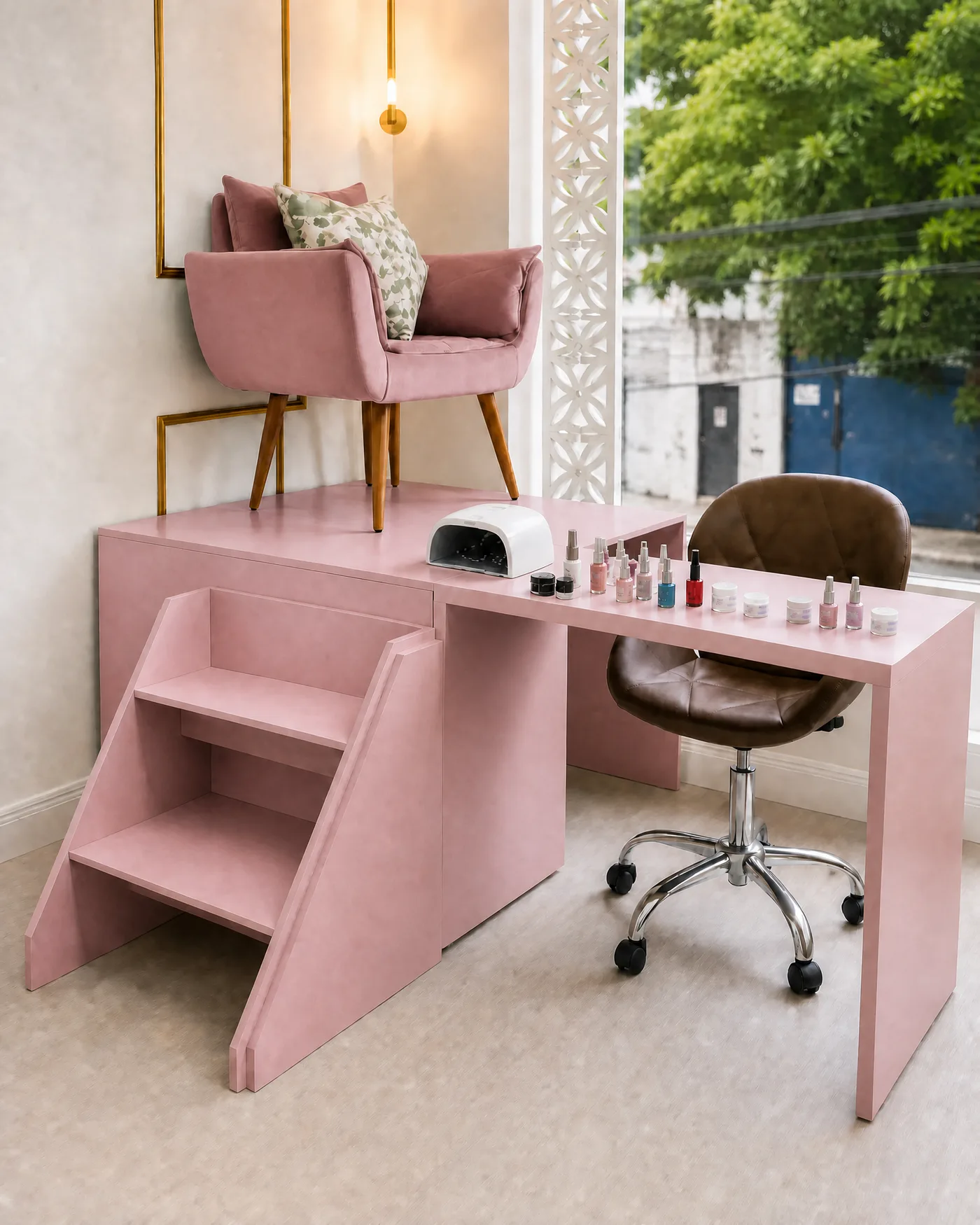 Mesa Manicure Elegance Pro Rosa